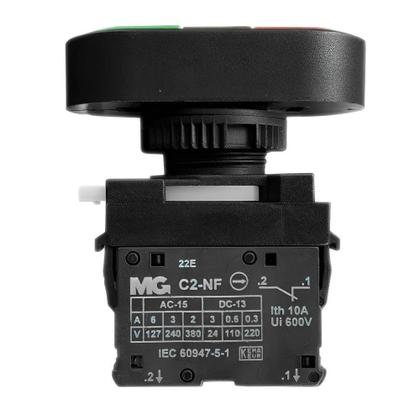 Imagem de Botão Faceado Duplo Com Visor 1Na+1Nf - Gravação Liga / Desl