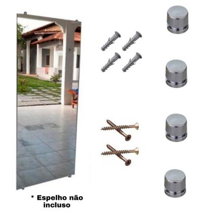 Imagem de Botão Francês Kit 04 Unidades, Parafuso Finesson ou Suporte para Espelho de Parede