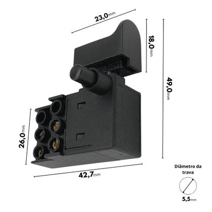 Imagem de Botão Interruptor Chave Liga Desliga para Serra Circular WAP ESC1400 (220V) 936700060