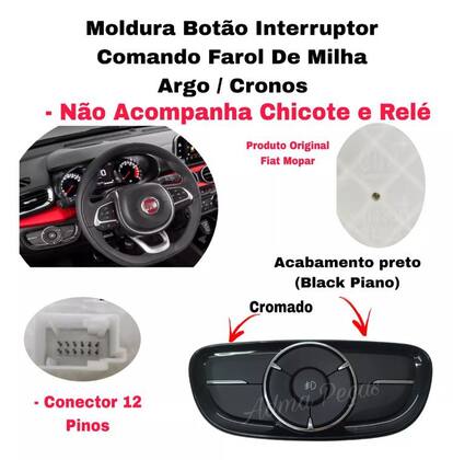 Imagem de Botão Interruptor Comando Farol De Milha Fiat Argo 2017 2018 2019 2020 2021 2022 2023 Original