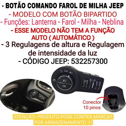 Imagem de Botão  Interruptor Farol Milha Jeep Compass Limited Longitude 2017 2018 2019 2020 2021 Original