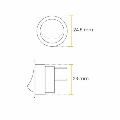 Imagem de Botão Interruptor Gota Bolinha Redondo Preto de Embutir Para Led Em Móveis Nuze