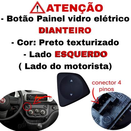 Imagem de Botão Interruptor Vidro Elétrico Fiat Uno Way 2011 2012 2013 2014 Lado Esquerdo Original