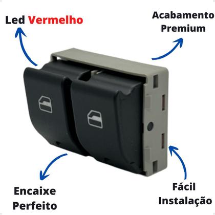 Imagem de Botão Interruptor Vidro Elétrico Gol G4 G5 G6 - Duplo Marrom