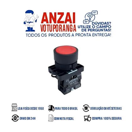 Imagem de Botão Lukma Lk2 - EA42 Vermelho Pulsante 1NF