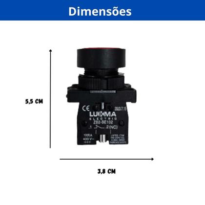 Imagem de Botão Lukma Lk2 - EA42 Vermelho Pulsante 1NF