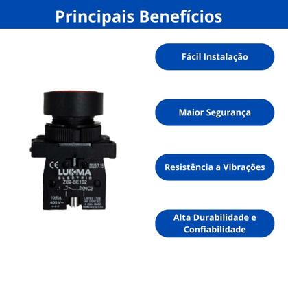 Imagem de Botão Lukma Lk2 - EA42 Vermelho Pulsante 1NF