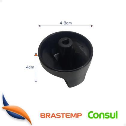 Imagem de Botão Manipulo Preto Fogão BFD5GC BFS6NC Brastemp W10911543