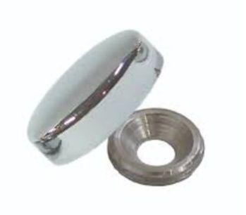 Imagem de Botão rosca interna cabeça chata maciça metal - 50 unidades