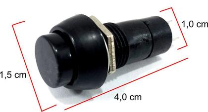 Imagem de Botão Tic Tac Preto e Vermelho On Off 2T Com Trava 10 Botões