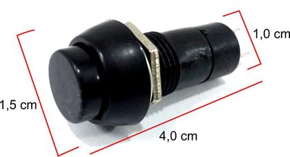 Imagem de Botão tic tac  Preto on off com trava Pbs 11a Pt 2 Terminais Chave resistente interruptor redondo reforçado