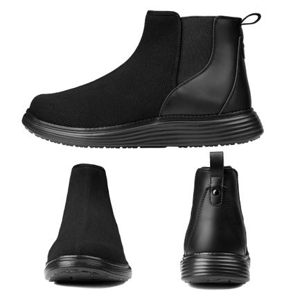 Imagem de Botas CENNID Chelsea ortopédicas impermeáveis femininas pretas 8,5