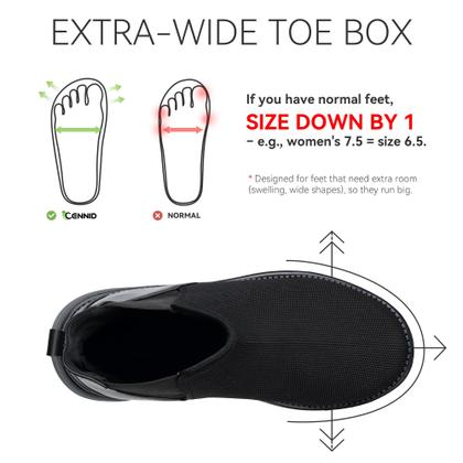 Imagem de Botas CENNID Chelsea ortopédicas impermeáveis femininas pretas 8,5