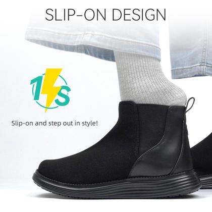 Imagem de Botas CENNID Chelsea ortopédicas impermeáveis femininas pretas 8,5