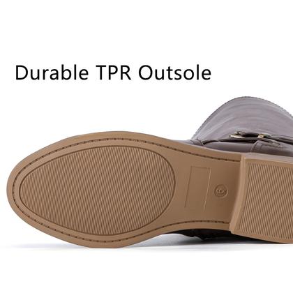 Imagem de Botas de cano alto Ruiee 231113 Brown PU para mulheres tamanho 10