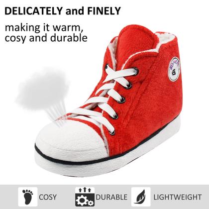 Imagem de Botas de chinelo Gohom Fuzzy para homens, quentes, inverno, vermelhas e pretas