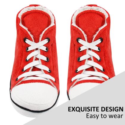 Imagem de Botas de chinelo Gohom Fuzzy para homens, quentes, inverno, vermelhas e pretas