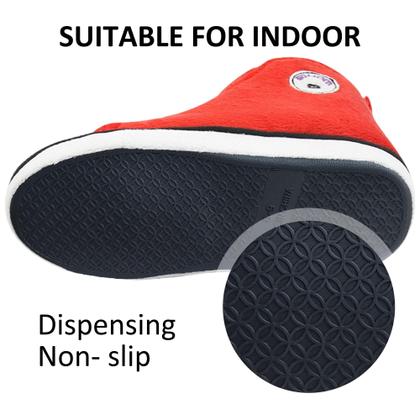 Imagem de Botas de chinelo Gohom Fuzzy para homens, quentes, inverno, vermelhas e pretas