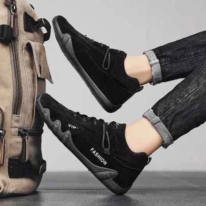 Imagem de Botas de Tornozelo Antiderrapantes para Homens - Casual em Cáqui com Cadarço