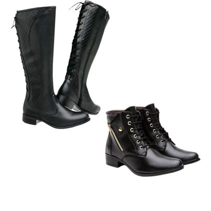 Imagem de Botas Feminina Montaria Cano Longo E Coturno Pack 2 Pares - Prancho.com