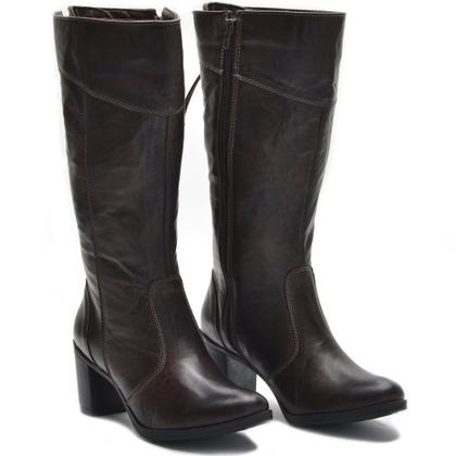 Imagem de Botas Femininas Cano Médio Salto Grosso 2000/02 Brown