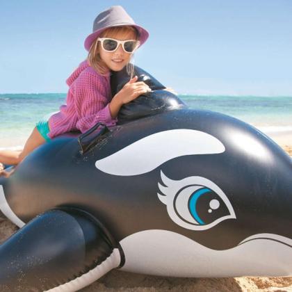 Imagem de Bote Inflável Baleia Orca Infantil com Alças Seguras 1,63m