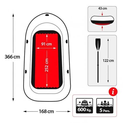 Imagem de Bote Inflável Intex Excursion 5 Remos Bomba Capota Suporte Motor