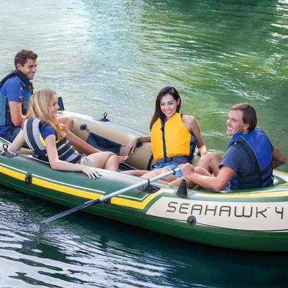 Imagem de Bote Inflável Intex Seahawk 4 Pessoas 400 Remo Suporte Motor