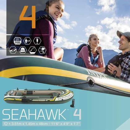 Imagem de Bote Inflável Intex Seahawk 4 Pessoas Remo Capota Suporte Motor