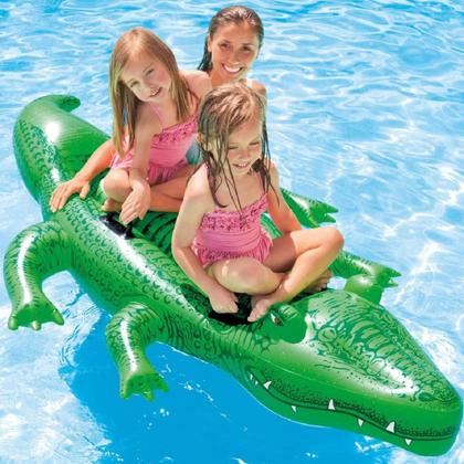 Imagem de Bote inflável jacaré gigante p/ 2 crianças 2m intex infantil