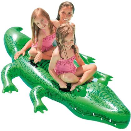 Imagem de Bote inflável jacaré gigante p/ 2 crianças 2m intex infantil