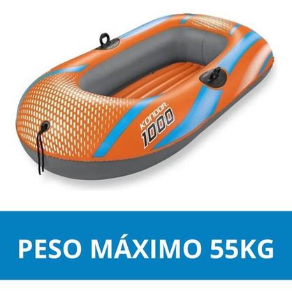 Imagem de Bote Inflável Piscina 155cm Kondor 1000 Infantil 55kg Verão Laranja