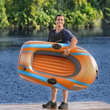 Imagem de Bote Inflável Piscina 155cm Kondor 1000 Infantil 55kg Verão Laranja
