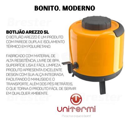 Imagem de Botijão Garrafa Térmica 5 Lt Torneira Unitermi Arezzo Color