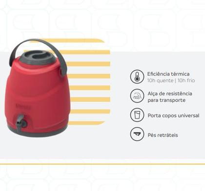 Imagem de Botijão Garrafão Térmico Aspen 12 Litros Estacionário com Porta Copos e Tripé - Soprano