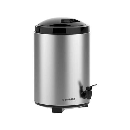 Imagem de Botijão térmico palace 9,5l em inox com pés retráteis e alça preto - Soprano