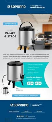 Imagem de Botijão Térmico Soprano Palace 6 Litros Aço Inox C/ Torneira