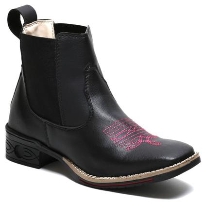 Imagem de Botina Bota Country Texana Feminina Bico Quadrado Elástico