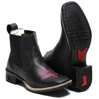 Imagem de Botina Bota Country Texana Feminina Bico Quadrado Elástico