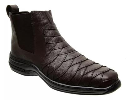 Imagem de Botina Bota Masculina Couro Butina Escamada