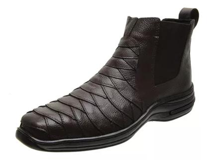 Imagem de Botina Bota Masculina Couro Butina Escamada