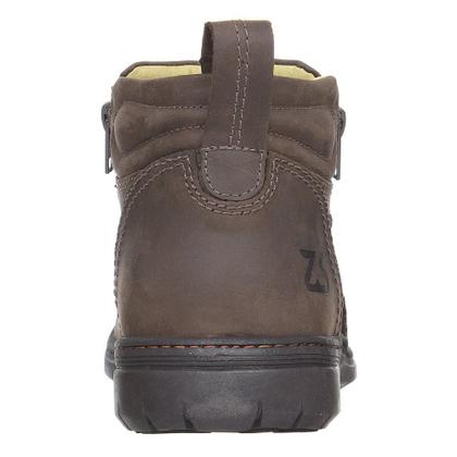 Imagem de Botina Couro Masculina Bico Redondo Marrom Zebu 31113