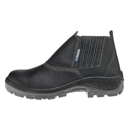 Imagem de Botina de Couro Elastico Bico PVC Cor: Preta CA: 41419 REF: 95B19-BP -MARLUVAS