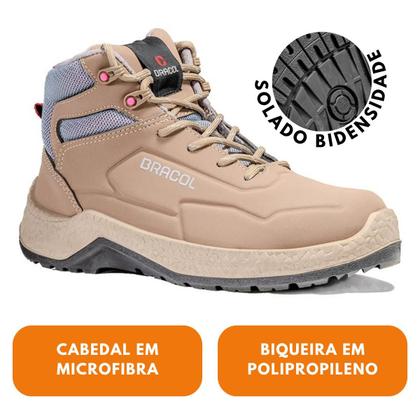 Imagem de Botina De Proteção Esmeralda Bota Segurança Feminina Epi Trabalho Bracol