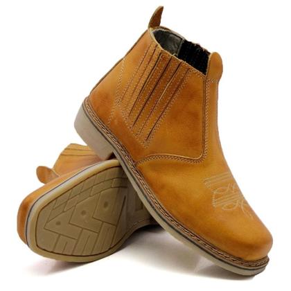 Imagem de Botina Masculina 100% Couro Legitimo Resistente Trabalho