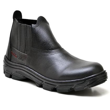 Imagem de Botina Masculina Couro Elástico Liso Conforto Macio Trabalho