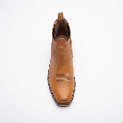Imagem de Botina Masculina de Couro Legítimo com Solado de Látex  Ideal para Campo e Uso Urbano