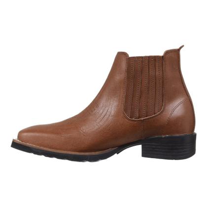 Imagem de Botina Masculina Marrom Bico Quadrado Cow Way 33292
