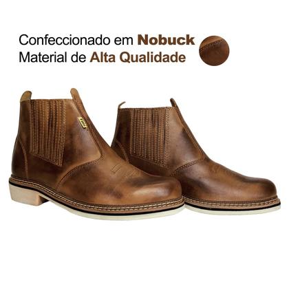 Imagem de Botina Rústica Masculina F1000 Com Elásticos Laterais Confortável Macio Artesenal Resistente Casual