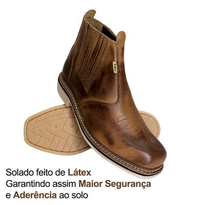 Imagem de Botina Rústica Masculina F1000 Com Elásticos Laterais Confortável Macio Artesenal Resistente Casual